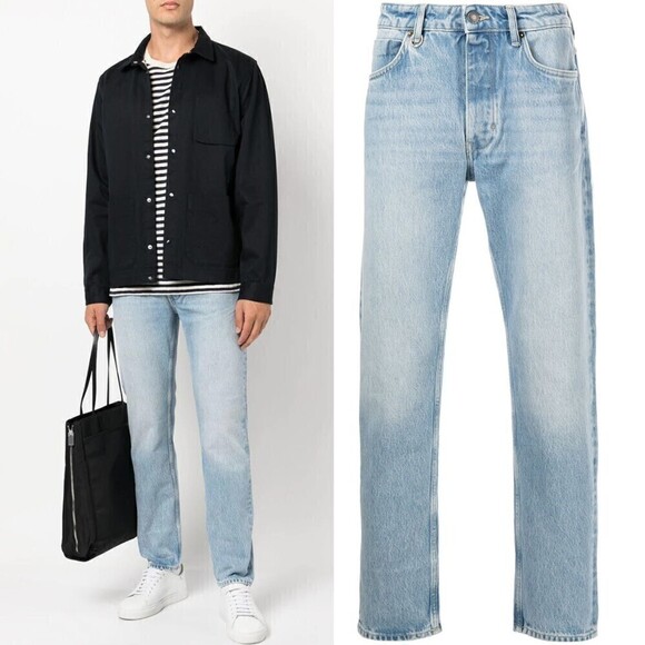 Neuw Men Size 30 Denim Trampled Ray Straight Leg Selvedge Ridge Cotton Jeans - Picture 13 of 13